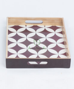 Square Eco Friendly Handmade Bamboo Serving Tray S 18 03 005 01