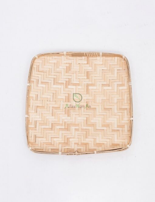 Square Flat Winnowing Bamboo Basket With Natural Color NBR 09 30 001 02