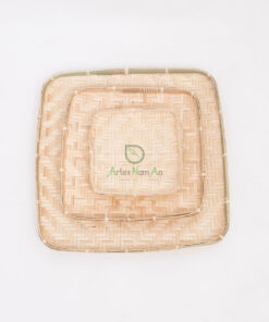 Square Flat Winnowing Bamboo Basket With Natural Color NBR 09 30 001 02