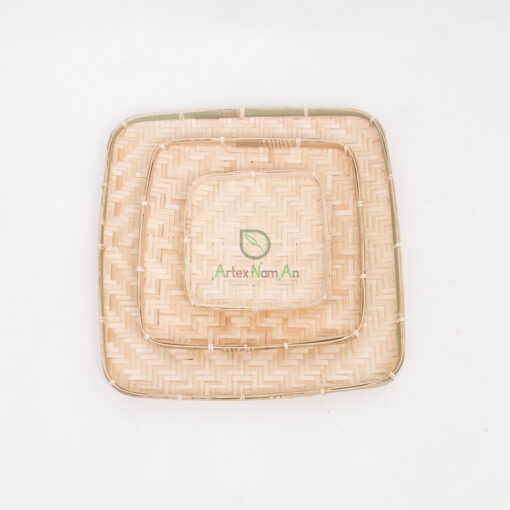 Square Flat Winnowing Bamboo Basket With Natural Color NBR 09 30 001 02