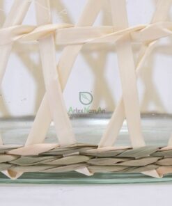 Unique Glass And Seagrass Candle Holder PA 06 28 001 02 S