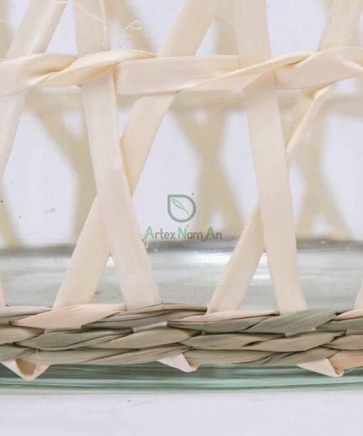 Unique Glass And Seagrass Candle Holder PA 06 28 001 02 S