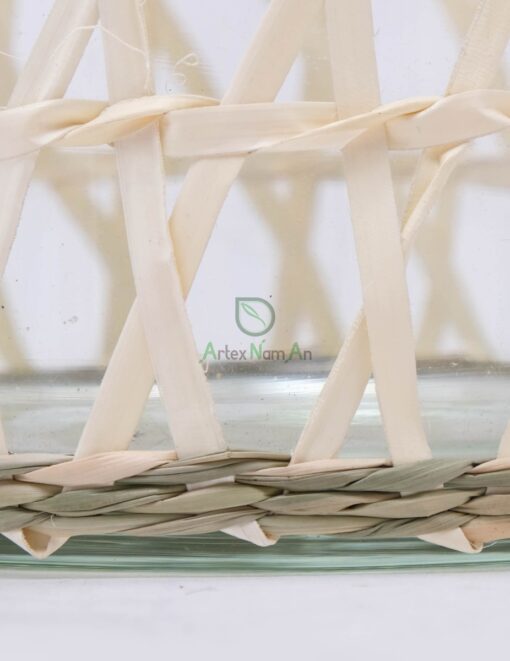 Unique Glass And Seagrass Candle Holder PA 06 28 001 02 S