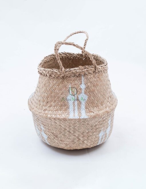Vietnam Suppliers Woven Rice Belly Basket Organizer With Handles SG 06 05 441 01