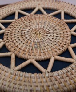 Vietnam handmade products round vintage sunburst pattern straw woven bag straw bag summer straw bag R 38 11 001 06