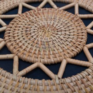 Vietnam handmade products round vintage sunburst pattern straw woven bag straw bag summer straw bag R 38 11 001 06