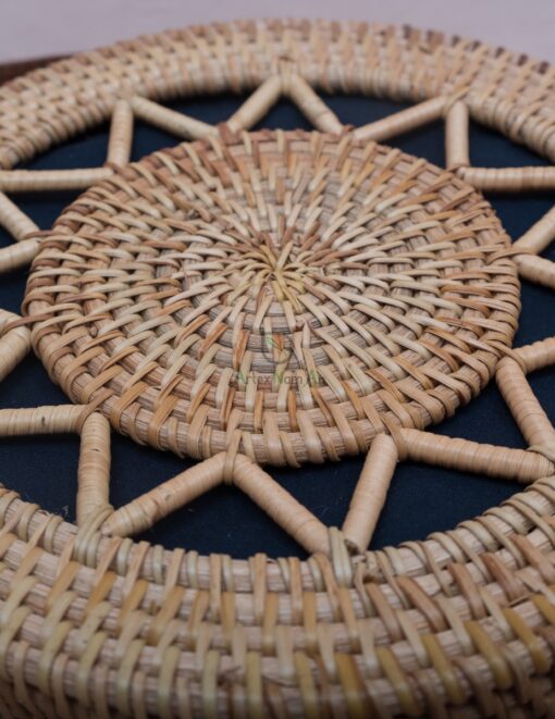 Vietnam handmade products round vintage sunburst pattern straw woven bag straw bag summer straw bag R 38 11 001 06