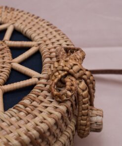 Vietnam handmade products round vintage sunburst pattern straw woven bag straw bag summer straw bag R 38 11 001 06
