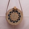 Vietnam handmade products round vintage sunburst pattern straw woven bag straw bag summer straw bag R 38 11 001 06