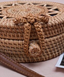 Vietnam handmade products round vintage sunburst pattern straw woven bag straw bag summer straw bag R 38 11 001 06