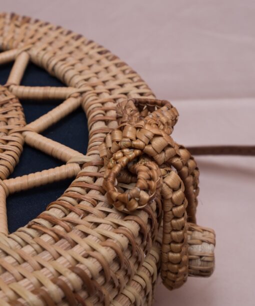 Vietnam handmade products round vintage sunburst pattern straw woven bag straw bag summer straw bag R 38 11 001 06