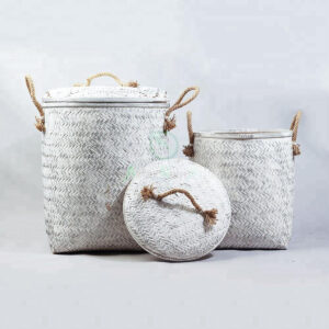 White Weaving Bamboo Hamper With Lid NB 09 05 120 1