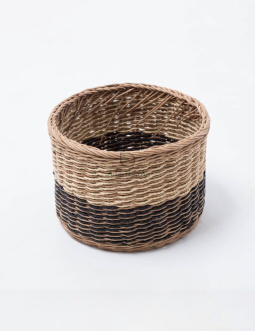 Wholesale Woven Baskets With Round Shape, Brown And Natural Color For Toy Storage From Vietnam Manufacturer RAP 10 05 001 01