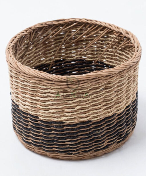 Wholesale Woven Baskets With Round Shape, Brown And Natural Color For Toy Storage From Vietnam Manufacturer RAP 10 05 001 01