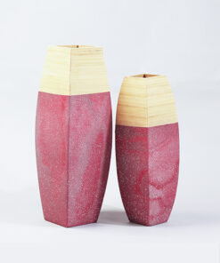 Wholesaler set of 2 bamboo spun bamboo vase bamboo natural flower vase S 15 02 023 1