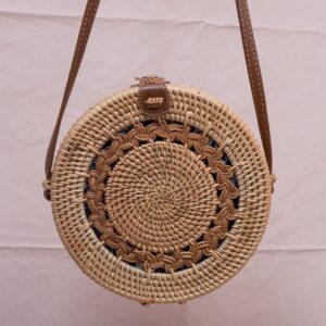 hot trend products round vintage twist pattern 20x8 cm rattan bag straw cosmetic bag rattan woven bag R 42 11 002 01