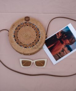 hot trend products round vintage twist pattern 20x8 cm rattan bag straw cosmetic bag rattan woven bag R 42 11 002 01