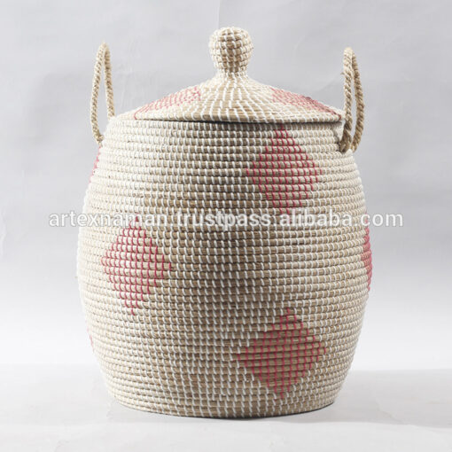 round seagrass storage basket with lid from only $22.93