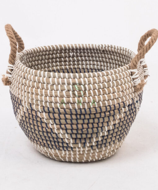 Handcrafted mini seagrass succulent planter pot for home decor