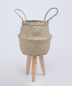 High Quality Seagrass Belly Basket With Bamboo Stand Made In Vietnam WSG 10 16 001 01