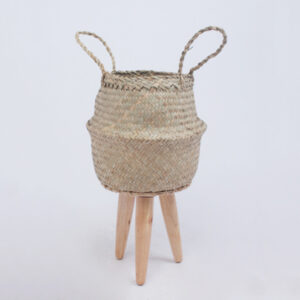 High Quality Seagrass Belly Basket With Bamboo Stand Made In Vietnam WSG 10 16 001 01