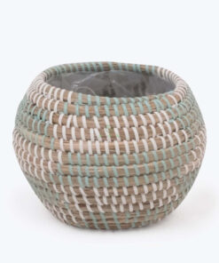 Eco Friendly Mini Round Woven Seagrass Indoor Planter Pot SG 09 05 455 01