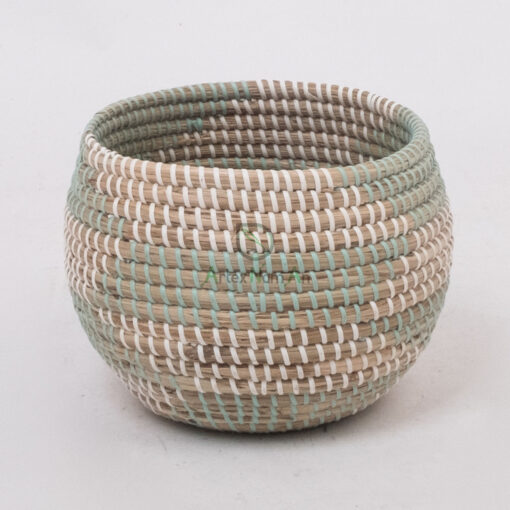 Eco Friendly Mini Round Woven Seagrass Indoor Planter Pot SG 09 05 455 01