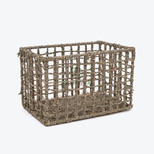 Eco Friendly Rectangular Woven Seagrass Toy Storage Organizer SG 06 05 473 01