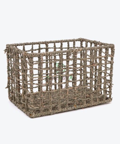 Eco Friendly Rectangular Woven Seagrass Toy Storage Organizer SG 06 05 473 01