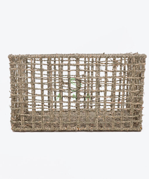 Eco Friendly Rectangular Woven Seagrass Toy Storage Organizer SG 06 05 473 01