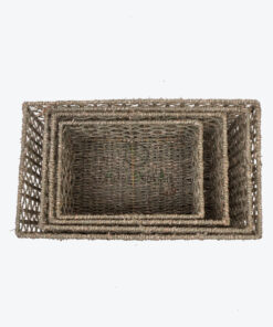 Eco Friendly Rectangular Woven Seagrass Toy Storage Organizer SG 06 05 473 01