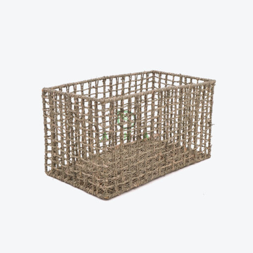 Eco Friendly Rectangular Woven Seagrass Toy Storage Organizer SG 06 05 473 01