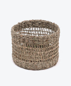 Eco Friendly Vietnamese Round Seagrass Storage Organizer With Lid SG 06 05 471 01