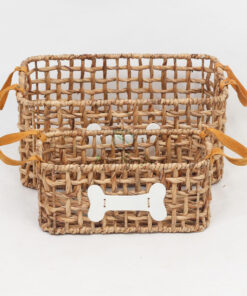 Eco-friendly Water Hyacinth Pet Basket To Buy In Bulk W 06 05 303 01