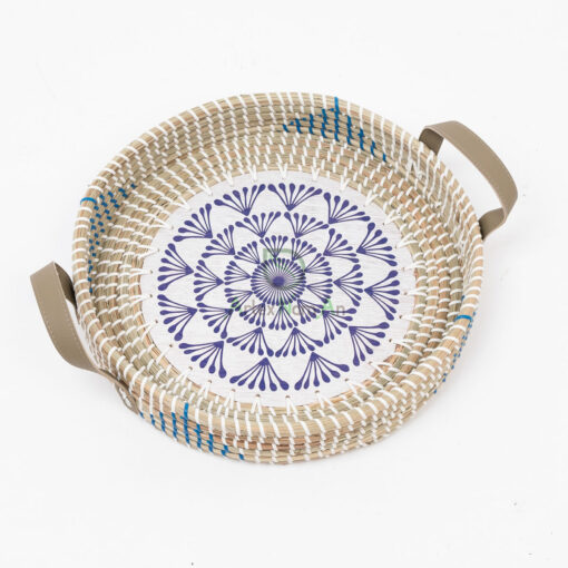 Eco friendly scandinavian seagrass wood decorative tray WSG 09 03 002 01 1
