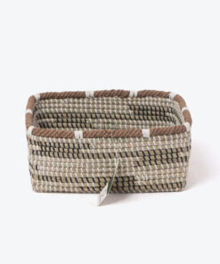 Handmade Rectangular Basket Coiled Seagrass Toy Gift Storage Basket SG 09 05 447 01