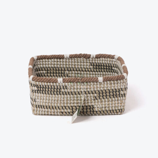 Handmade Rectangular Basket Coiled Seagrass Toy Gift Storage Basket SG 09 05 447 01