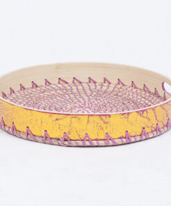 High Quality Seagrass And Bamboo Colorful Tray SGS 09 03 049 01