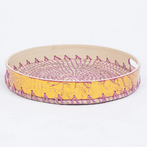 High Quality Seagrass And Bamboo Colorful Tray SGS 09 03 049 01
