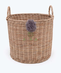 Natural Handmade Woven Rattan Laundry Storage Basket With Handles R 09 05 172 01