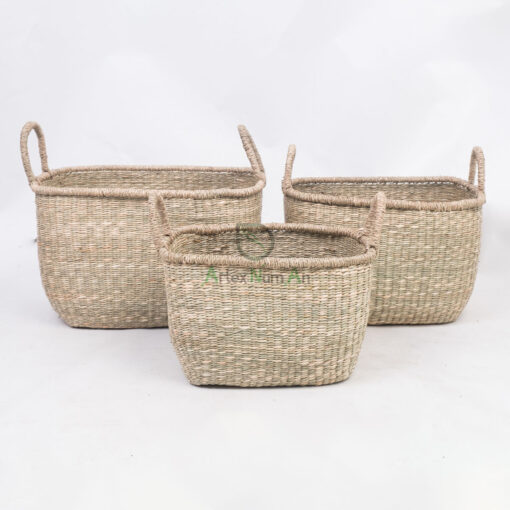Natural Seagrass Storage Organizer Laundry Foldable Basket SG 06 05 463 01