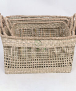 Natural Woven Seagrass Hamper Laundry Basket With Handles SG 06 05 464 01