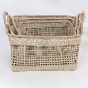 Natural Woven Seagrass Hamper Laundry Basket With Handles SG 06 05 464 01