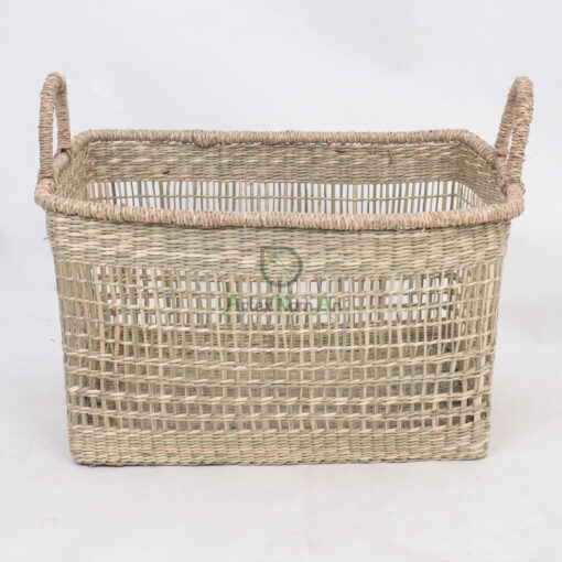 Natural Woven Seagrass Hamper Laundry Basket With Handles SG 06 05 464 01