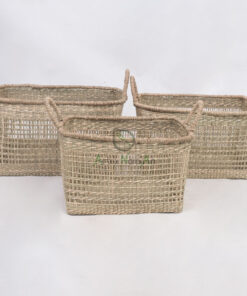 Natural Woven Seagrass Hamper Laundry Basket With Handles SG 06 05 464 01