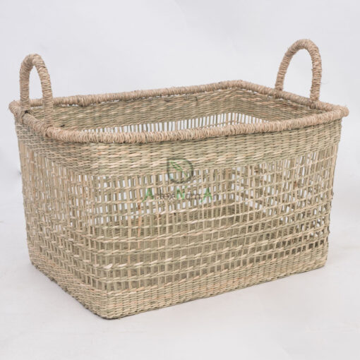 Natural Woven Seagrass Hamper Laundry Basket With Handles SG 06 05 464 01
