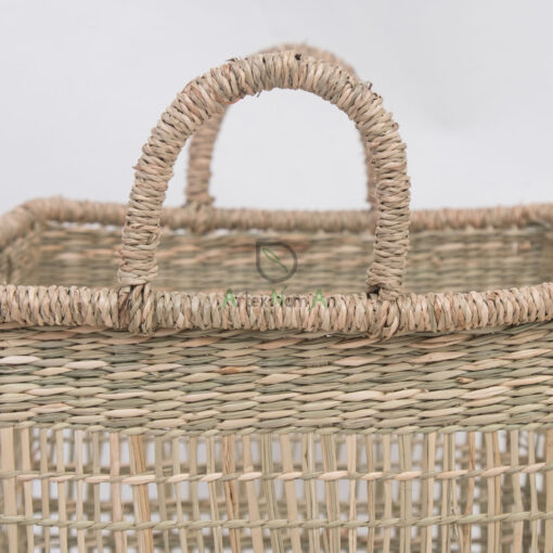 Natural Woven Seagrass Hamper Laundry Basket With Handles SG 06 05 464 01