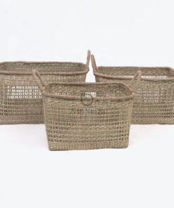 Natural Woven Seagrass Hamper Laundry Basket With Handles SG 06 05 464 01