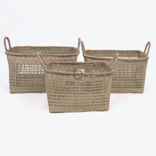 Natural Woven Seagrass Hamper Laundry Basket With Handles SG 06 05 464 01