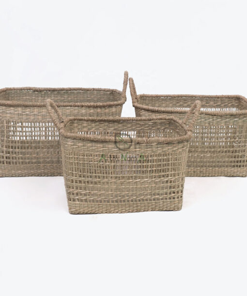 Natural Woven Seagrass Hamper Laundry Basket With Handles SG 06 05 464 01
